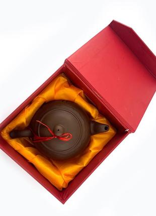 Чайник глиняный "иероглиф" (380 мл) (11,5*11,5*5,5 cм)