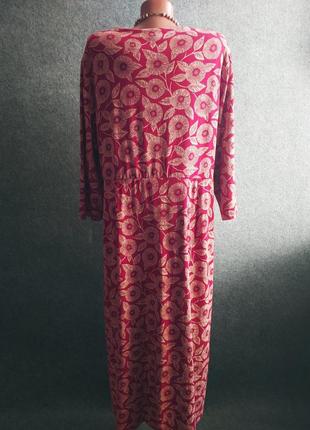 Коттоновое длинное комфортное трикотажное платье большого размера3 фото