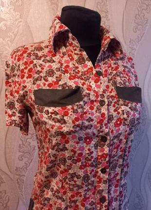 Жіноча сорочка-блузка з коротким рукавом, 42-44-46 розміру, б.в. ідеальний стан2 фото