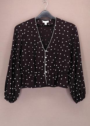 Стильная блузка "topshop" в сердечко, uk8/eur36.
