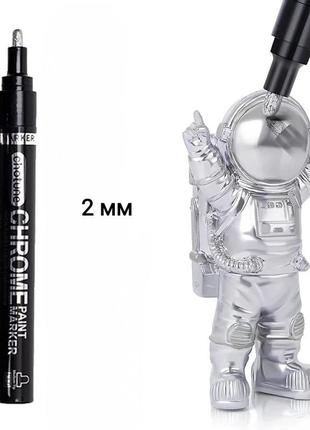 Маркер рідкий хром дзеркальний хромований маркер 2 мм сріблястого кольору