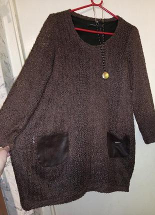 Эффектна,стрейч,блузка-туніка з кишенями,великого розміру,de miguel,іспанія