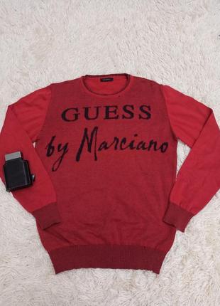 Мужской свитер из хлопка красный guess