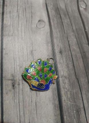 Винтажный двусторонний кулон клуазоне