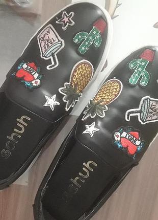 Супер слипоны кеды с патчами schuh 36р.