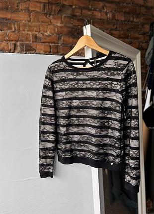 Guess los angeles striped floral sweatshirt женская кофта