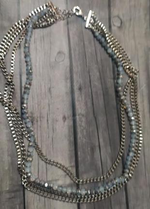 Колье металл стекло