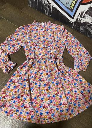 Платье цветочное с корсетом кукольное1 фото