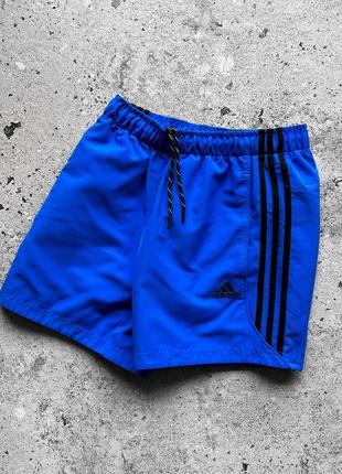 Adidas sport essentials men’s blue shorts 3-stripes спортивні шорти3 фото