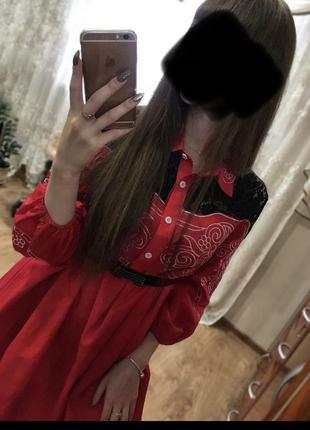 Сукня з мереживом та вишивкою