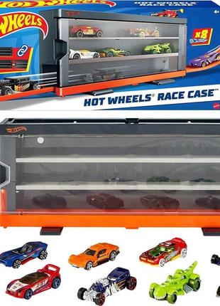 Кейс для машинок хот вилс с 8 машинками hot wheels race case with 8 toy cars hfc89