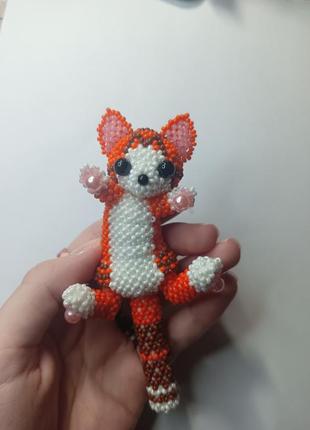 Котик из бисера амигуруми