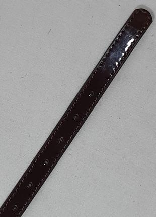Ремень 02.031.060 узкий (1,5 х 109 см) коричневый лаковый с золотистой пряжкой3 фото