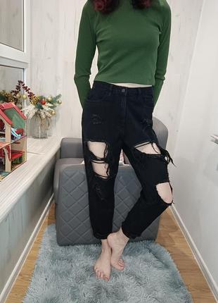 Рваные джинсы мом от missguided4 фото