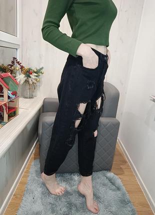 Рваные джинсы мом от missguided1 фото