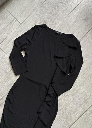 Черное классическое платье туника от boohoo размер s2 фото