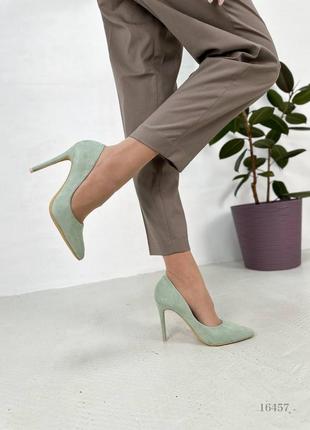 Шикарные женские туфли на каблуке, эко замша, 36-37-38-392 фото
