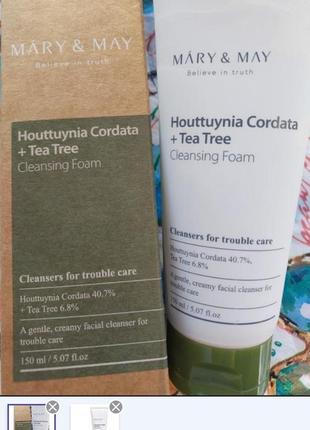 Очищающая пенка для проблемной кожи
mary & may houttuynia cordata+tea tree cleansing foam