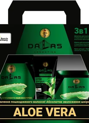 Подарочный набор dalas "aloe vera" (шампунь, маска для волос, крем для рук)