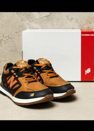 Чоловічі кросівки з логотипом new balance натуральна шкіра