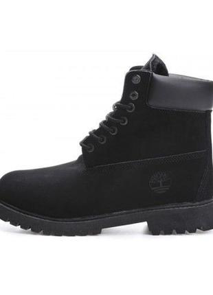 Черные ботинки тимберленд с мехом - n10510