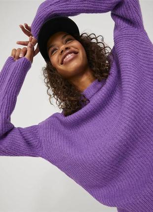 Фіолетовий теплий якісний светр від преміального бренду jjxx. светр з вовною. альпака