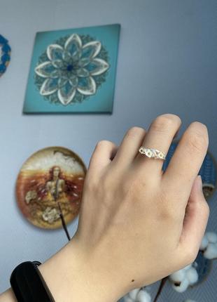 Нежное кольцо цветочное серебро 9255 фото