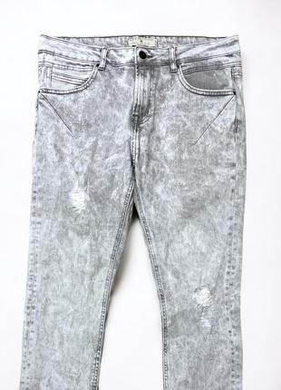 Зауженные мужские джинсы в рованом стиле zara man1 фото