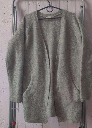 Теплый кардиган из мохера и шерсти из премиальной линейки mohair brend от h&m