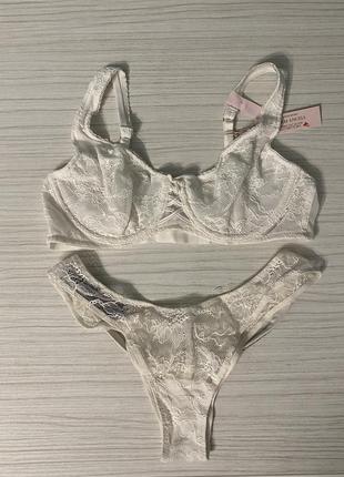 Комплект нижнего белья victoria’s secret 34b (75b), трусики s. белье виктория сикрет