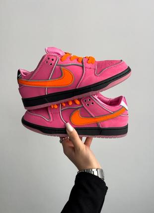 Кроссовки sb dunk low "powerpuff girls - blossom"8 фото