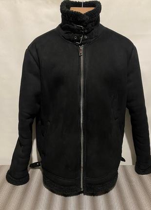 Мужская замшевая дубленка на меху