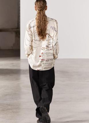 Рубашка женская вискозная с принтом zara new3 фото