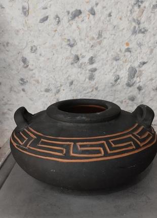 Винтажный глиняный кувшин посуда постареющая греция