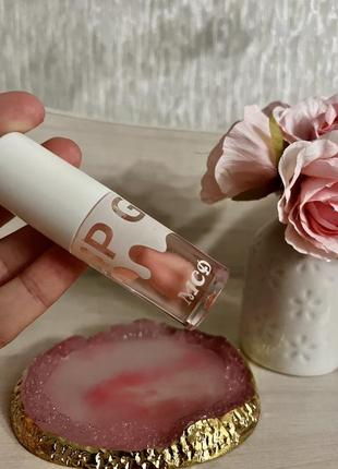 Прозорий корейський блиск для губ з ароматом персику lip gloss peach3 фото