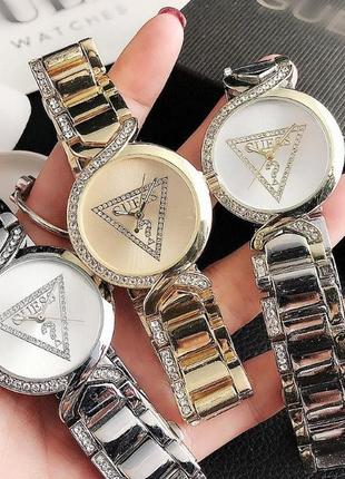 Якісний жіночий наручний годинник браслет  guess, модний і стильний годинник-браслет на руку