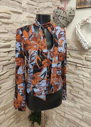 Красива стильна блуза довгий рукав від miss selfridge чокер зав'язка3 фото