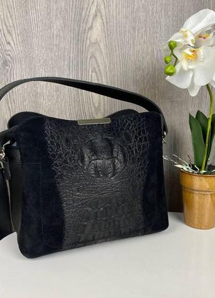 Небольшая женская сумка под рептилию, замшевая сумочка для девушки под кожу крокодила shop