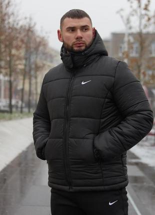 Зимова куртка "європейська" чорна коротка куртка спортивна