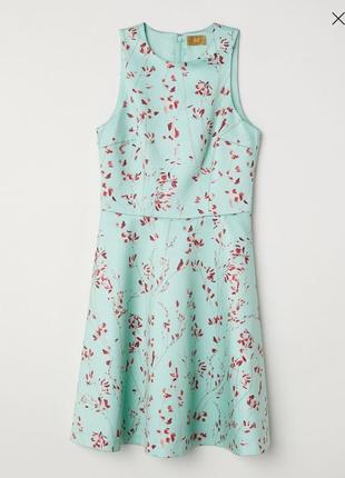 Нарядное атласное платье h&m цветы этикетка