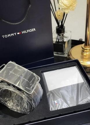 Чоловічий подарунковий набір tommy hilfiger (гаманець+ремінь)
