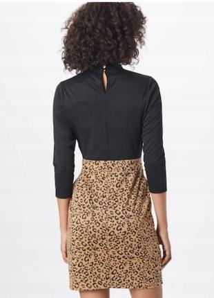 Стильное комбинированное платье по фигуре,леопард3 фото
