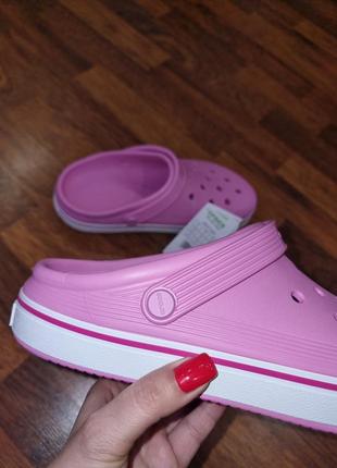 Шлепанцы crocs crocband clean clog t 208479 taffy pink6 фото