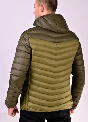 Мужская куртка демисезонная хаки короткая с капюшоном стеганая дутая  подростковая курточка мужская весна осен2 фото