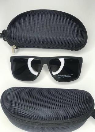 Чоловічі сонцезахисні окуляри porsche design полароід polarized чорні матові з поляризацією polaroid очки5 фото