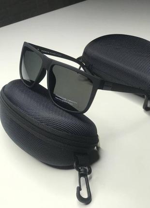 Чоловічі сонцезахисні окуляри porsche design полароід polarized чорні матові з поляризацією polaroid очки4 фото