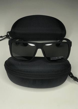 Мужские солнцезащитные очки porsche design полароид polarized черные матовые с поляризацией polaroid3 фото