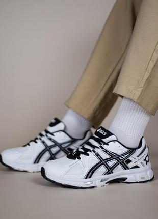 Женские кроссовки спортивныеasics gel-kahana 8 white black асимкс гель кахана 8 белые счерним