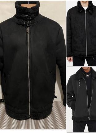 Мужская замшевая дубленка на меху