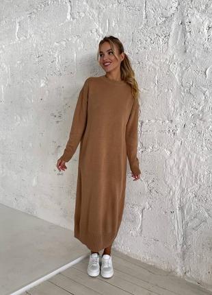 Вязаное платье футляр длины миди производство туречки3 фото